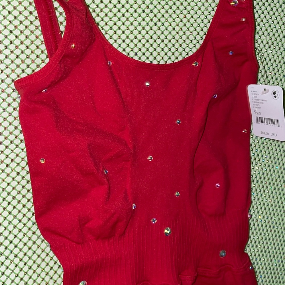 FP red romper with Rhinestones - Picture 4 of 8